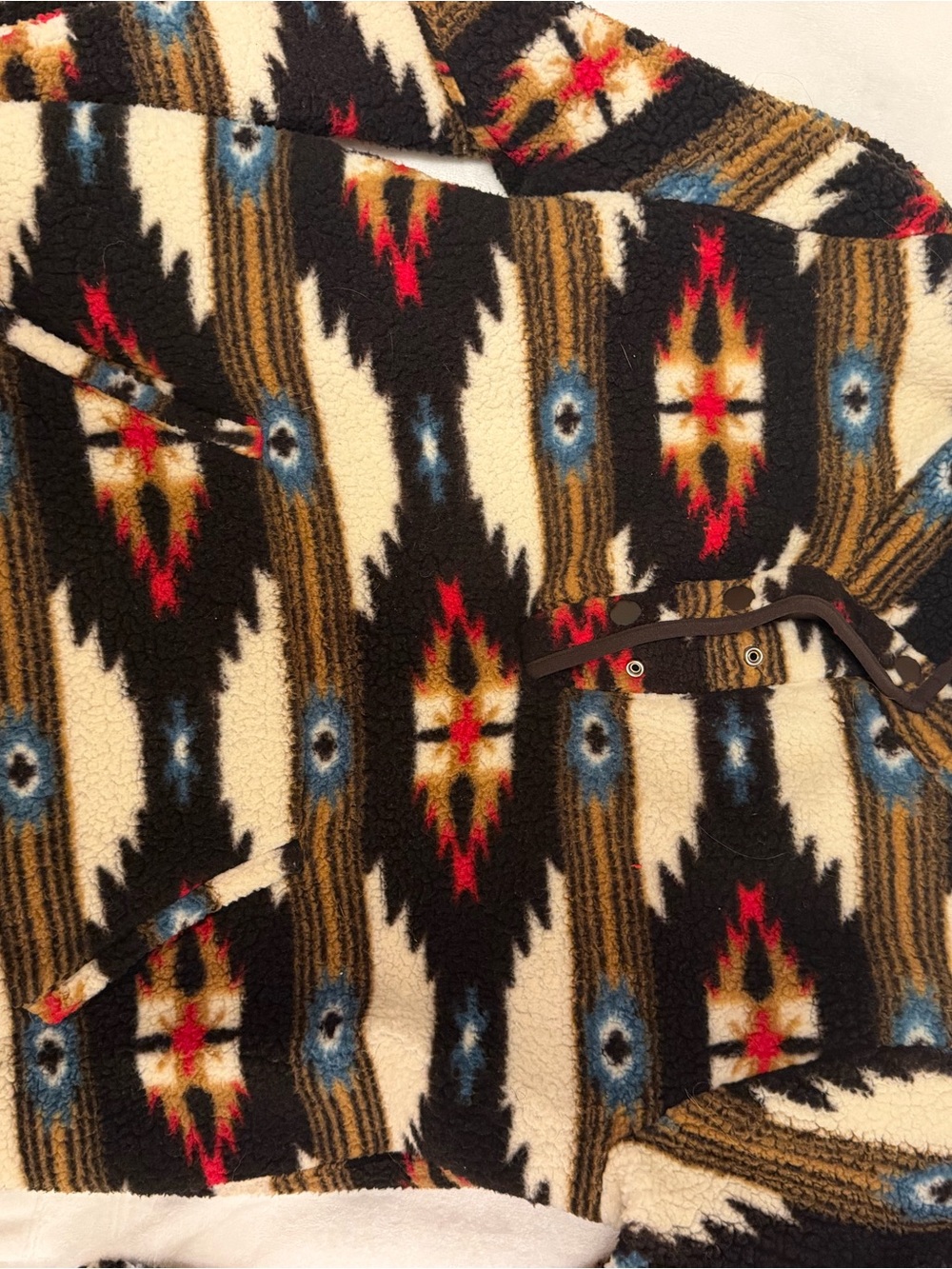 Wrangler Tribal Sherpa Pullover - Black, Cream, Red, Blue, Brown